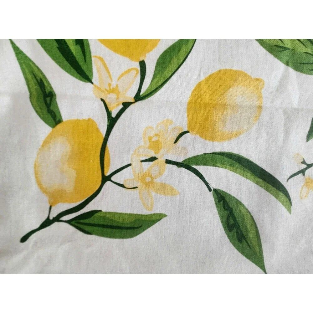 NWOT DII Kitchen Dish Towel Lemon Bliss Yellow Green Lemon / Flowers Print #02